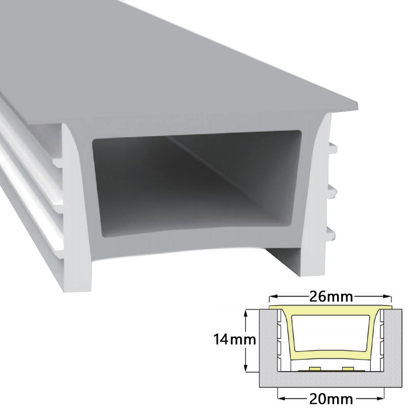 20x14mm LED Silicone Tube With Opening Bottom For 12mm LED Strip